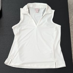 New Tommy Bahama EVERYDAY ACTIVE UPF 50 Solid White Sleeveless Top Tank M NWOT